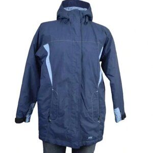 Helly Hansen Ski Jacket Long Hood Insulated Blue Helly Tech  Size Small
